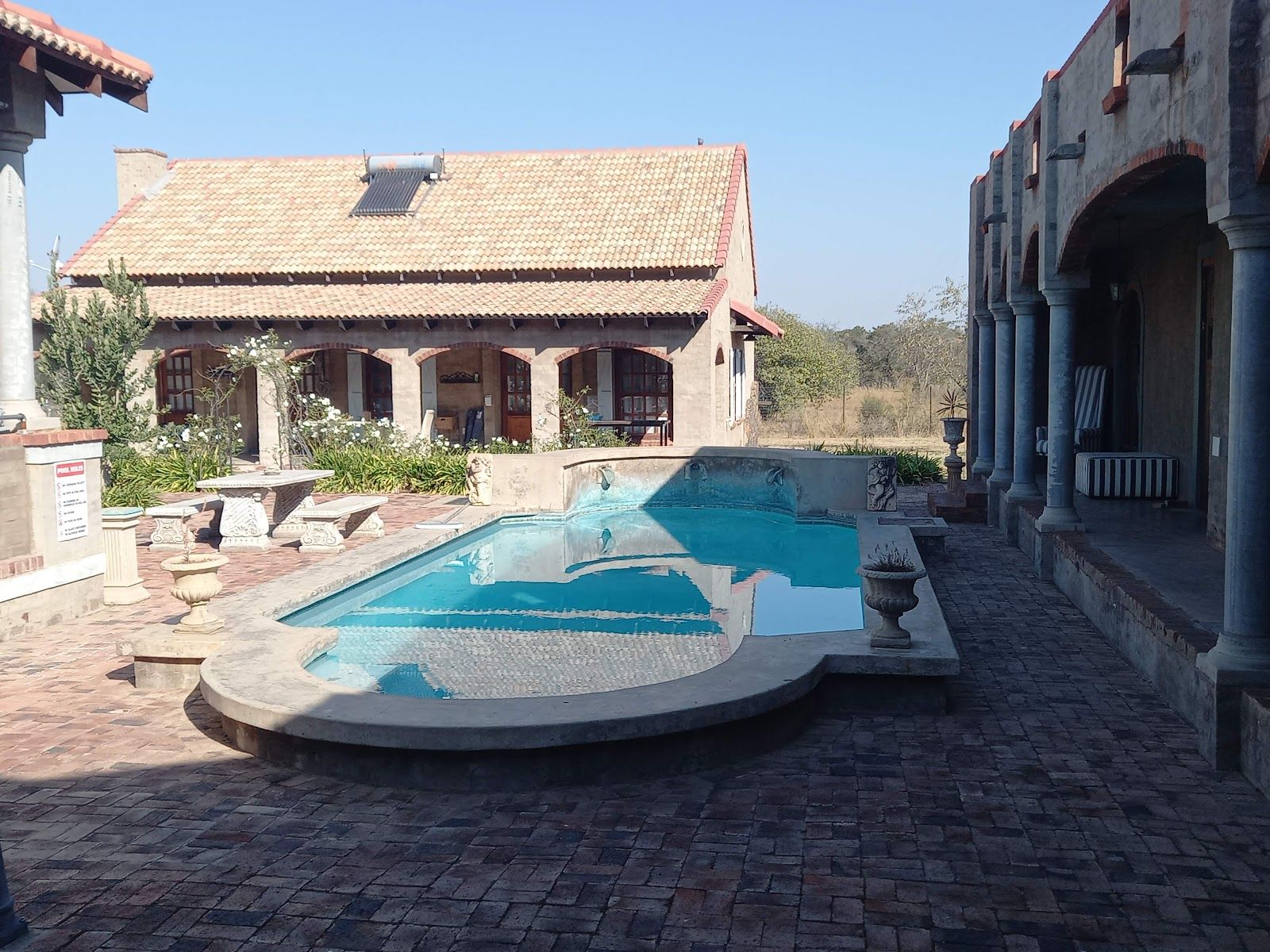 The pool courtyard